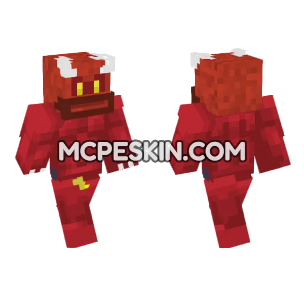 Demonio Red Minecraft Bedrock skin, front and back