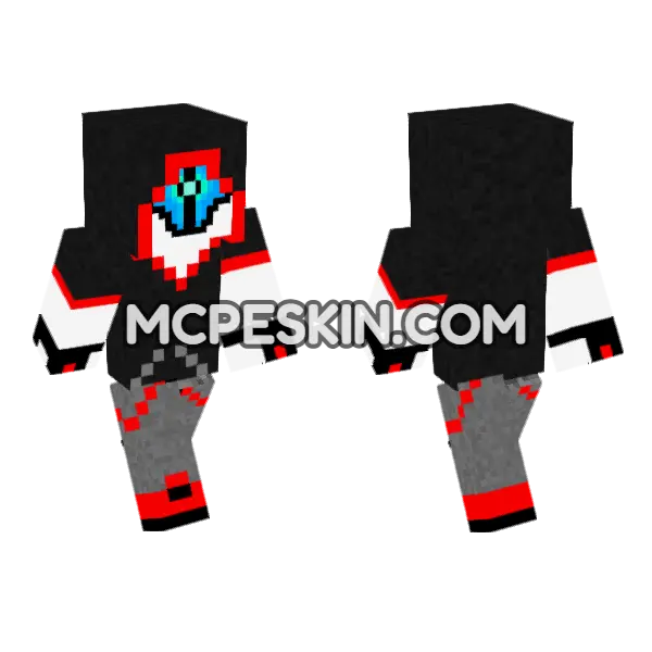 Destiny Ghost Human Form Minecraft Bedrock skin, front and back