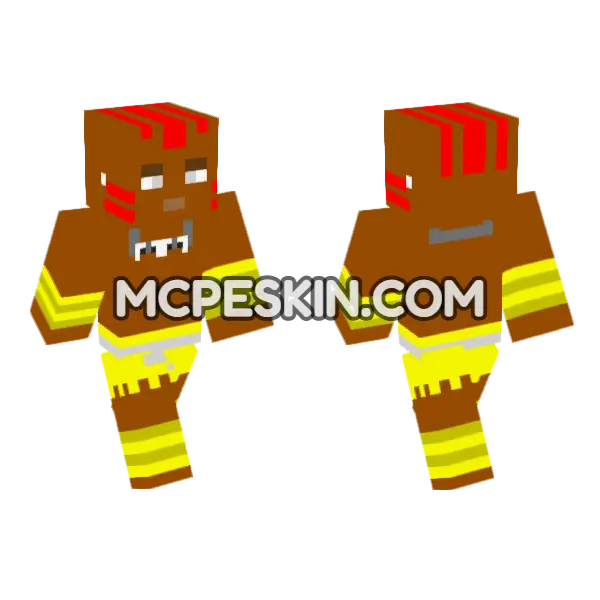 Dhalsim Street Fighter II Minecraft Bedrock skin, front and back