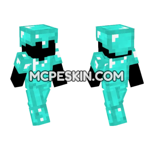 Diamond Armor Minecraft Bedrock skin, front and back