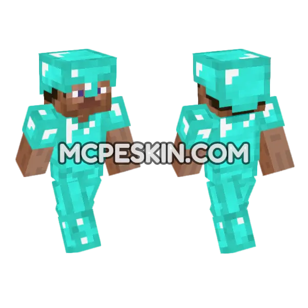 Diamond Armor Steve Minecraft Bedrock skin, front and back