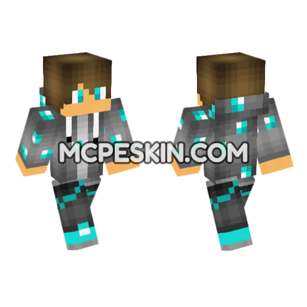 Diamond Boy Skin Minecraft Bedrock skin, front and back