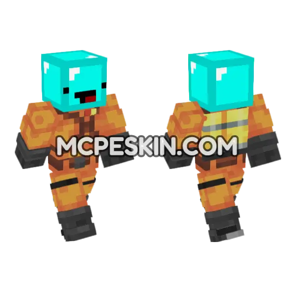 Diamond Head Minecraft Bedrock skin, front and back