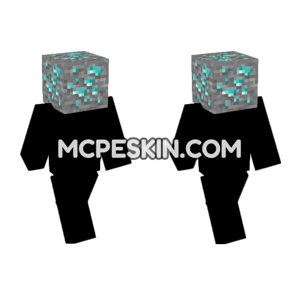Diamond Ore Skin Minecraft Bedrock skin, front and back