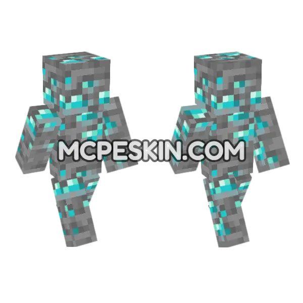 Diamond Ore Skin Minecraft Bedrock skin, front and back