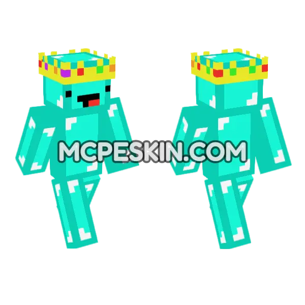 Diamond Slime Minecraft Bedrock skin, front and back