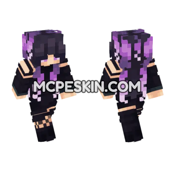 Diana Aesthetic Outfit Minecraft Bedrock skin, front and back