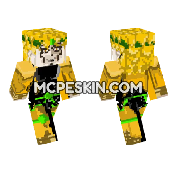 Dio Brando Minecraft Bedrock skin, front and back