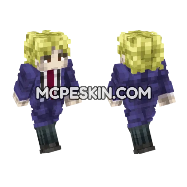 Dio Brando Young Minecraft Bedrock skin, front and back