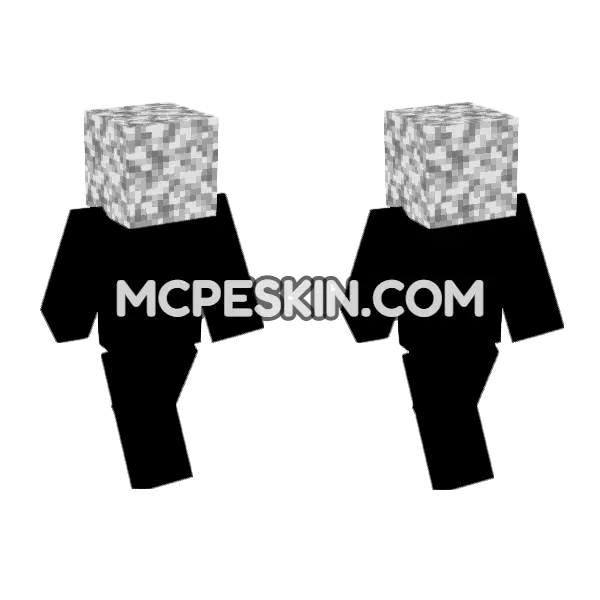 Diorite Block Skin Minecraft Bedrock skin, front and back