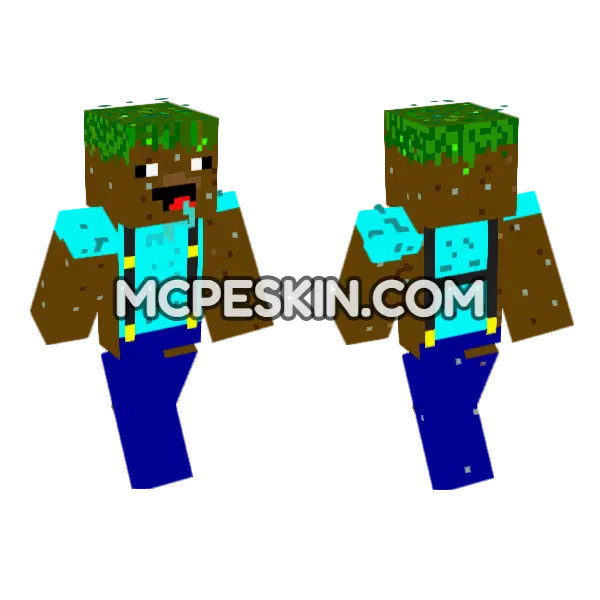 Dirt Block Character, front and back