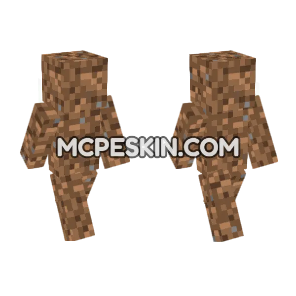Dirt Block Skin Minecraft Bedrock skin, front and back