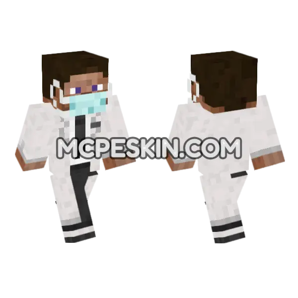 Doctor Steve Minecraft Bedrock skin, front and back