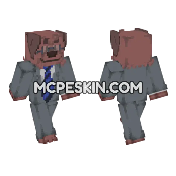 Dog Person Suit Minecraft Bedrock skin, front and back