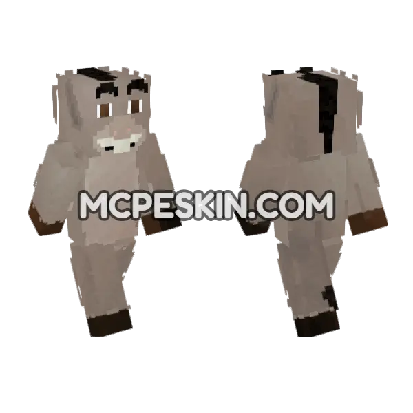 Donkey Dreamworks Pack Minecraft Bedrock skin, front and back