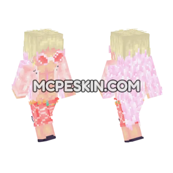 Donquixote Doflamingo Joker Minecraft Bedrock skin, front and back