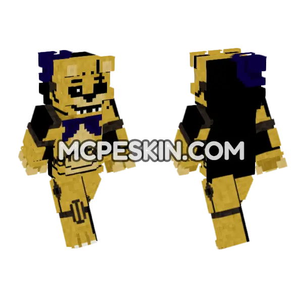 Drawkill Golden Freddy Fredbear Bot Minecraft Bedrock skin, front and back