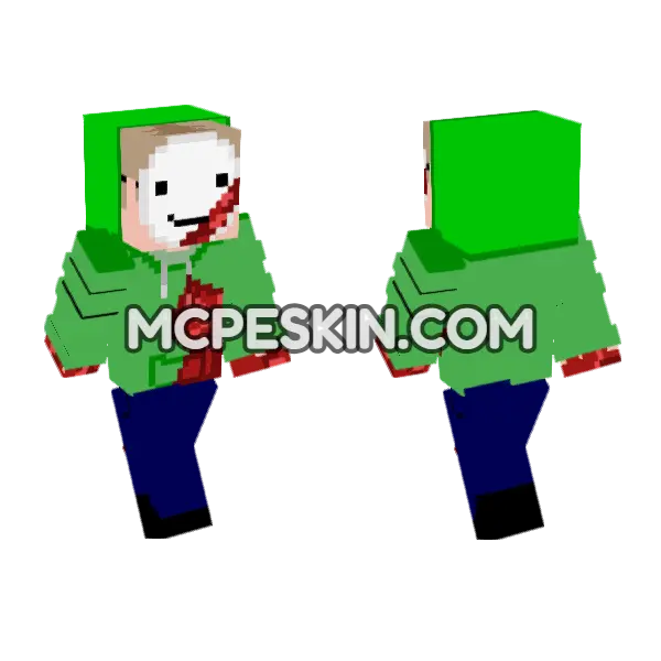 Dream Face Skin Minecraft Bedrock skin, front and back