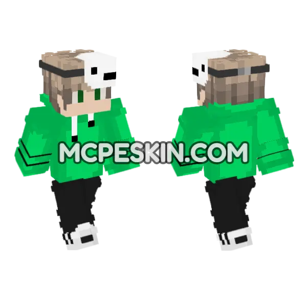 Dream Mask On Head Minecraft Bedrock skin, front and back
