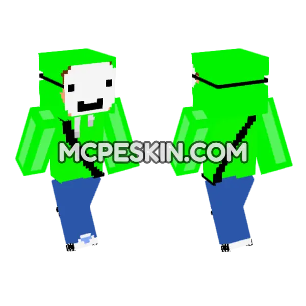 Dream V2 5140687 Minecraft Bedrock skin, front and back