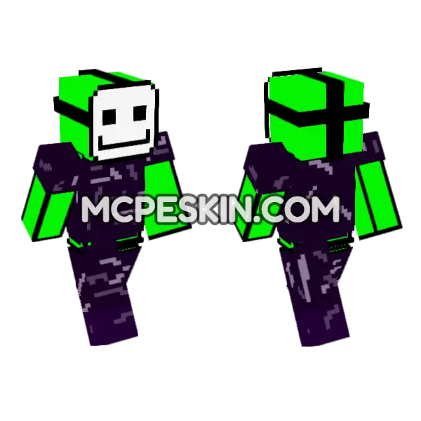 Dream Wearing Obsidian Armour Minecraft Bedrock skin, front and back