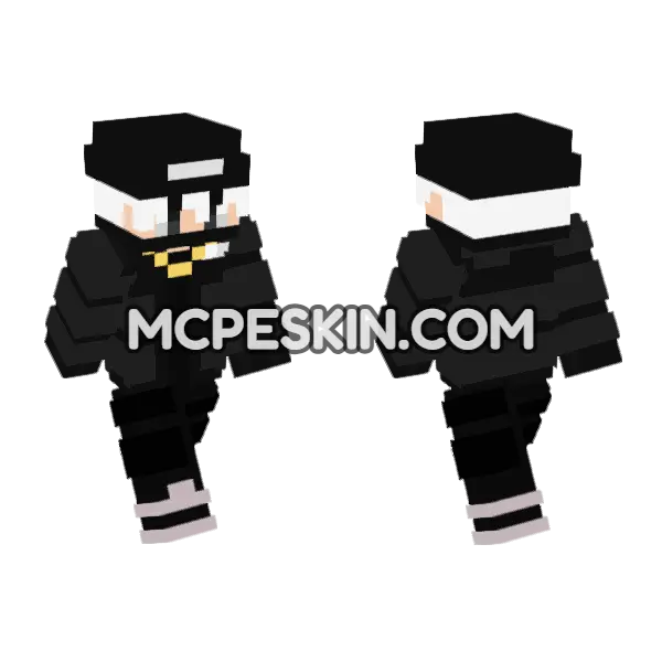 Dripado Black Suit Minecraft Bedrock skin, front and back