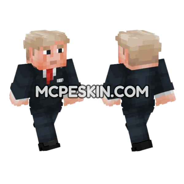 Drump Suit Minecraft Bedrock skin, front and back