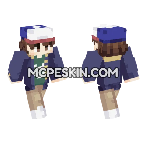 Dustin Season 1 Minecraft Bedrock skin, front and back
