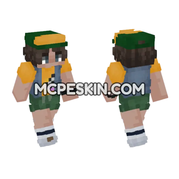 Dustin Season 3 Minecraft Bedrock skin, front and back