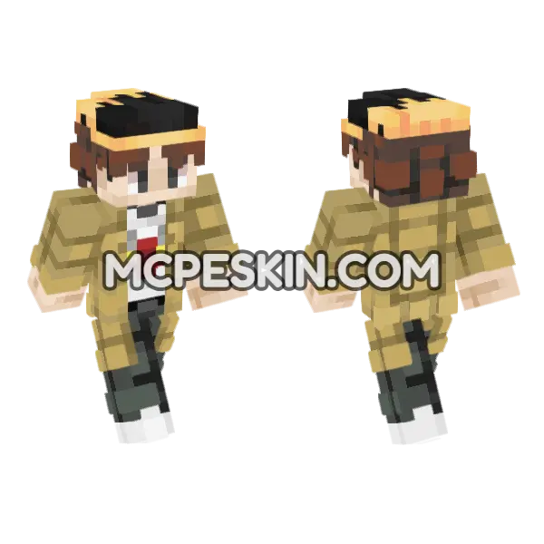 Dustin Season 5 Minecraft Bedrock skin, front and back