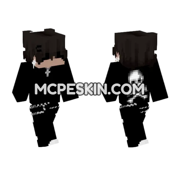 Eboy Skull Hoodie, front and back