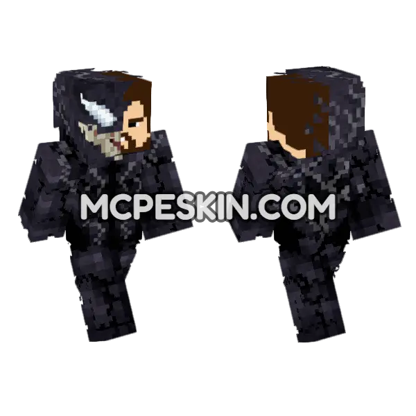 Eddie Brock As Venom 2018 Minecraft Bedrock skin, front and back