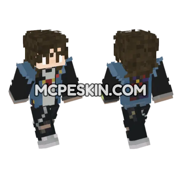 Eddie Jacket Minecraft Bedrock skin, front and back