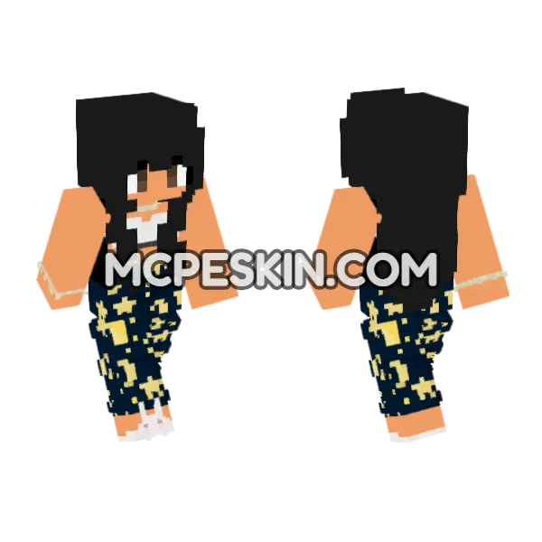 Eev Bedtime Outfit Minecraft Bedrock skin, front and back