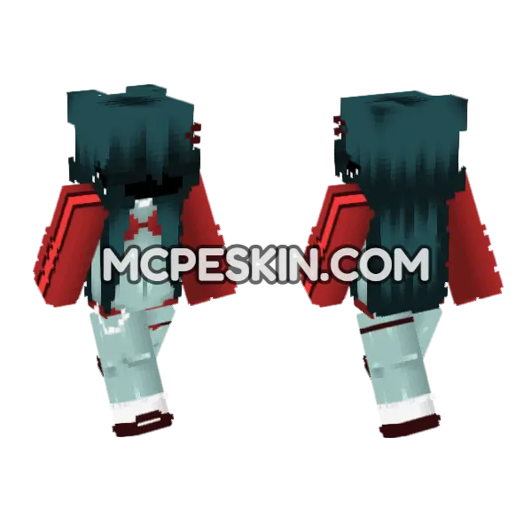 Egirl Red and Teal Dress, front and back