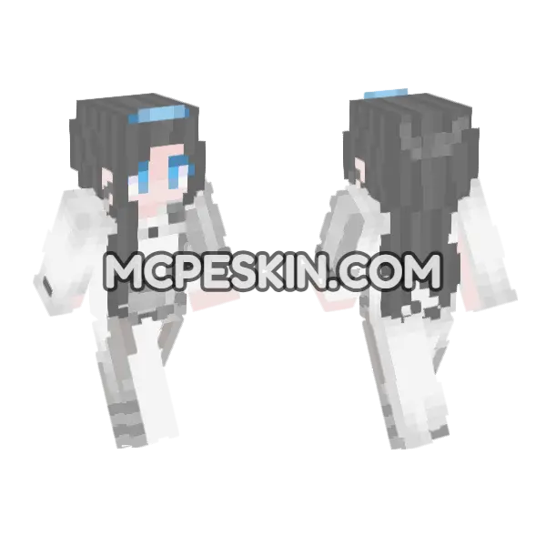 Elara White Outfit Minecraft Bedrock skin, front and back