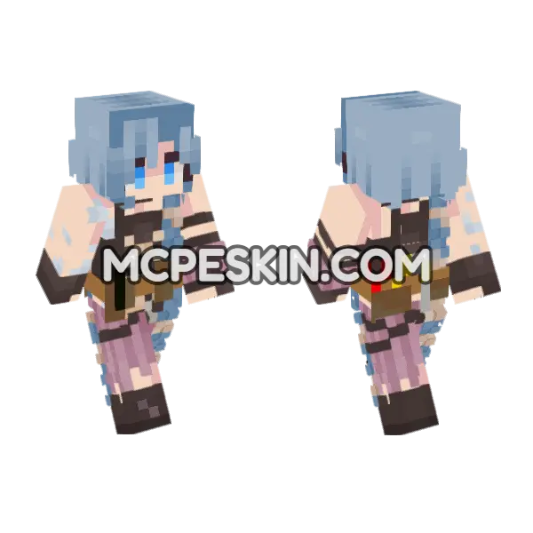 Electric Current Girl Minecraft Bedrock skin, front and back