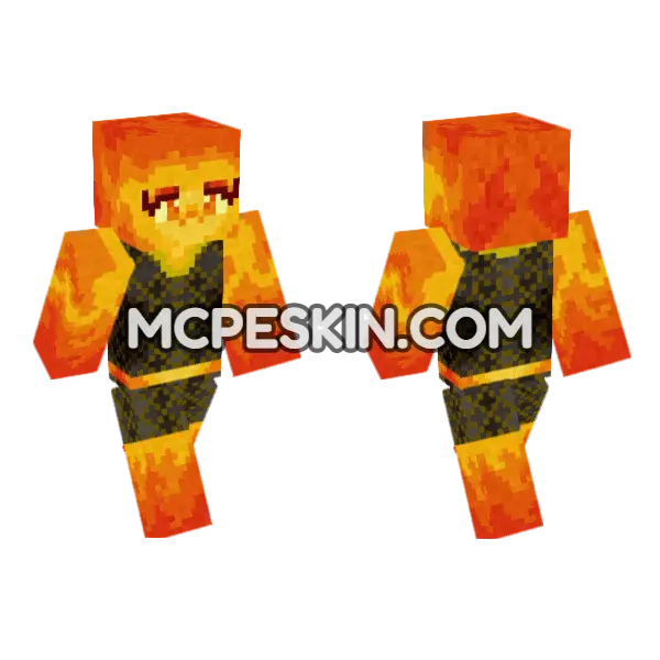 Elemental Ember Skin Minecraft Bedrock skin, front and back