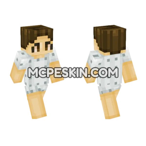 Eleven Hospital Gown Minecraft Bedrock skin, front and back