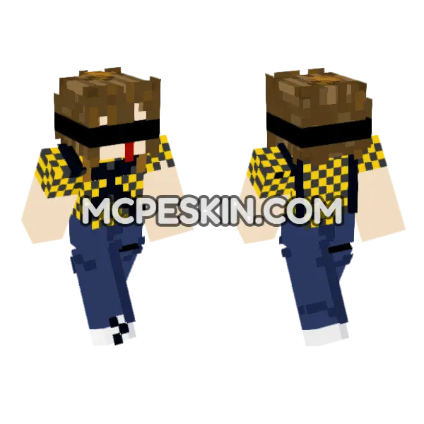 Eleven Season 3 Blindfolded Minecraft Bedrock skin, front and back