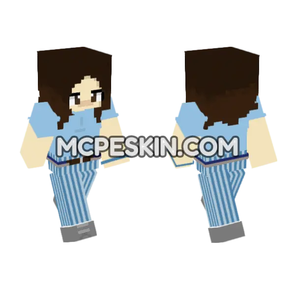Eleven Stranger Things Minecraft Bedrock skin, front and back