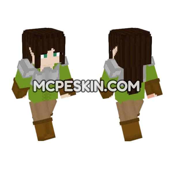 Elf Assassin Minecraft Bedrock skin, front and back