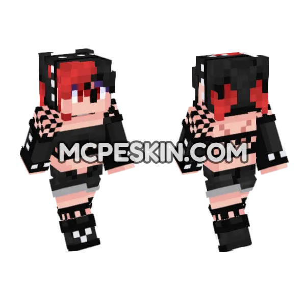 Ellie – Jenny Mod Bedrock Skin Minecraft Bedrock skin, front and back