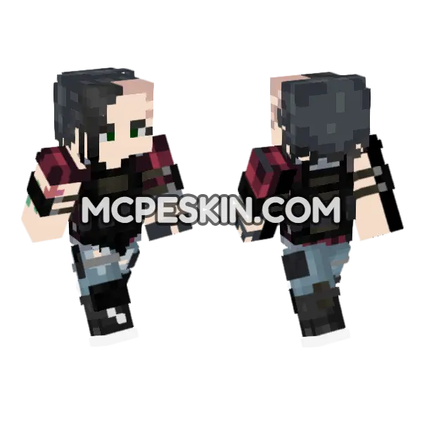 Ellie (Jenny Mod) HD Skin Minecraft Bedrock skin, front and back