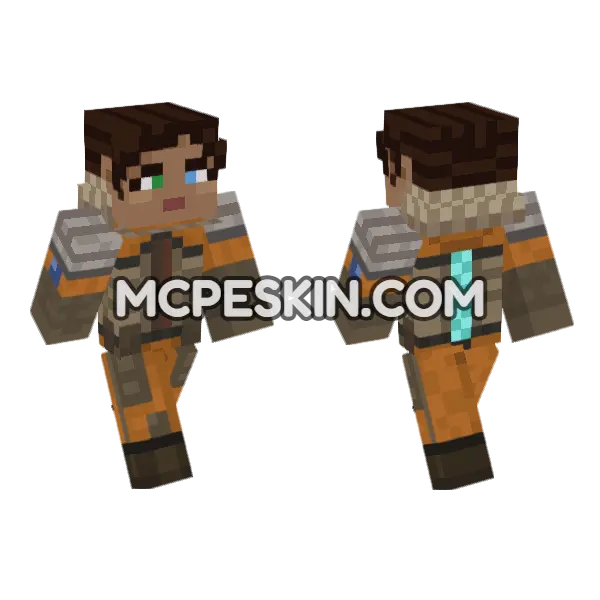 Ellie Langford Minecraft Bedrock skin, front and back