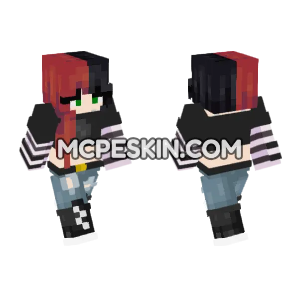 Ellie Walls (Jenny Mod) HD Skin Minecraft Bedrock skin, front and back