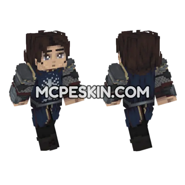 Elven Jedi Knight Minecraft Bedrock skin, front and back