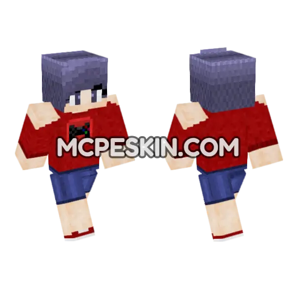 Emma The Gamer Minecraft Bedrock skin, front and back