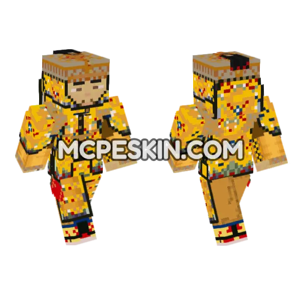 Emperor Qianlong Minecraft Bedrock skin, front and back