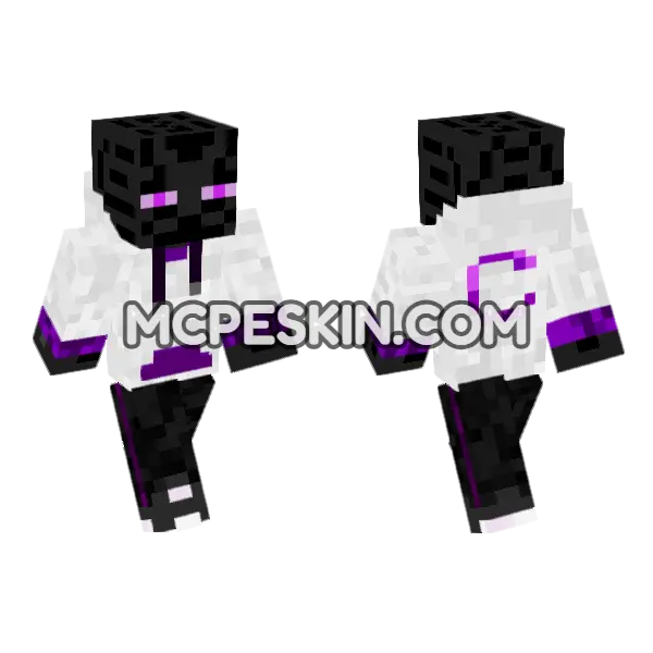 End Hoodie Minecraft Bedrock skin, front and back